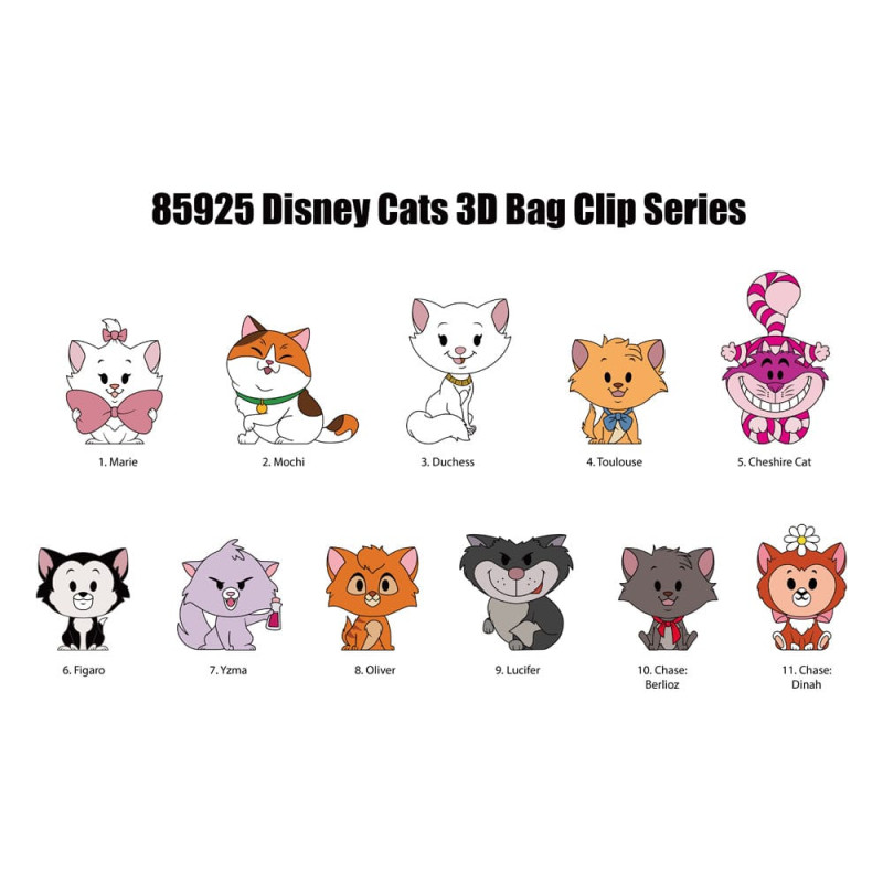 Disney Cats 3D Foam Bag Clips Series 69 Display (24) 2