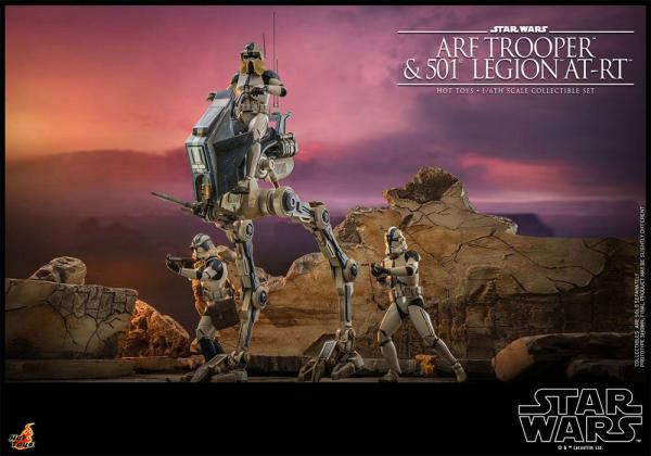 Star Wars The Clone Wars: ARF Trooper & 501st Legion AT-RT 1/6 Action Figure - Hot Toys