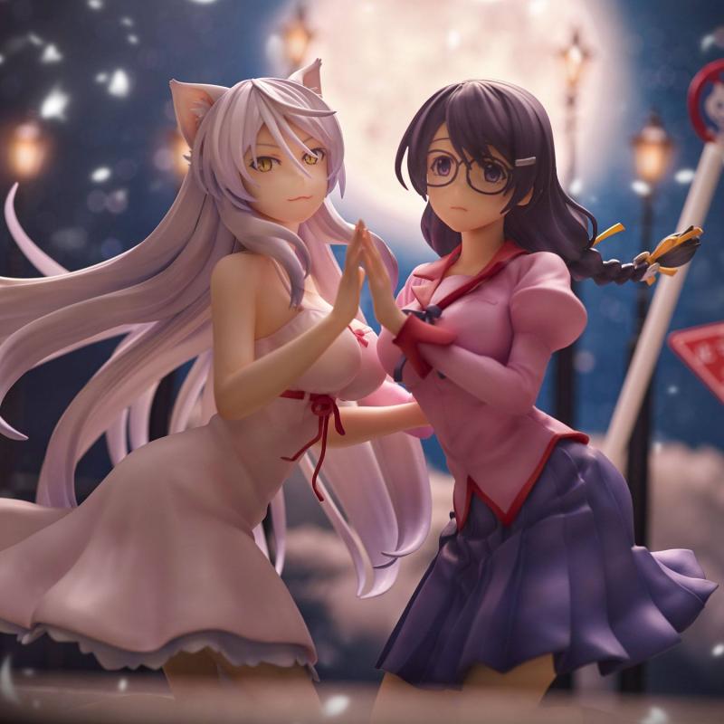 Nekomonogatari Monogatari Series PVC Statues Tsubasa Hanekawa Set (re-run) 19 cm