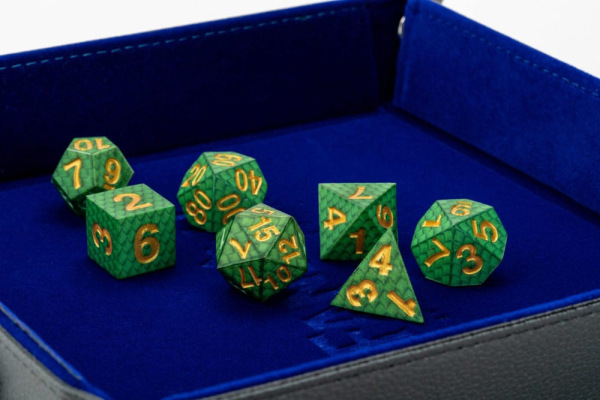 Dragon Storm Sharp Edge Silicone Dice Set Green Dragon Scales (7) 3