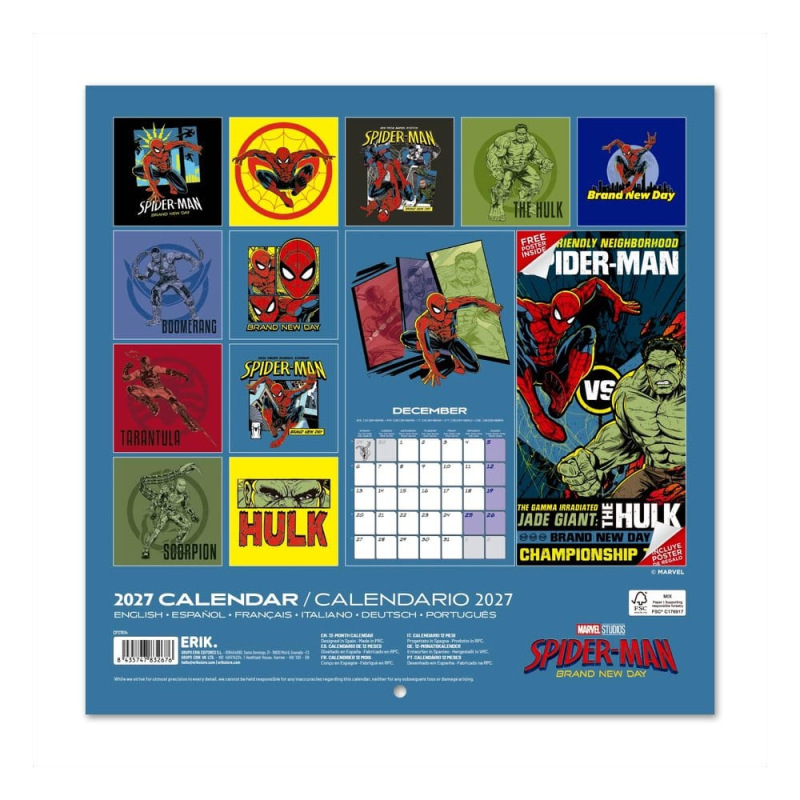 Spider-Man Wall Calendar 2027 30 x 30 cm 1