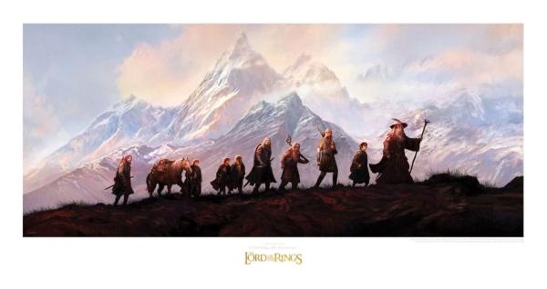 Lord of the Rings Art Print The Fellowship of the Ring: 20th Anniversary 59 x 30 cm