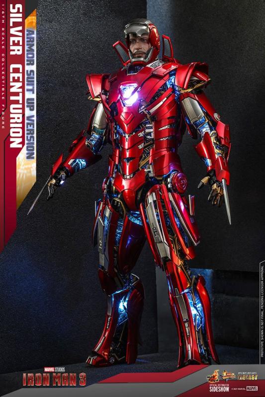 Iron Man 3 Movie Masterpiece Action Figure 1/6 Silver Centurion (Armor Suit Up Version) 32 cm