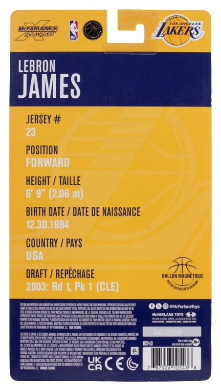 NBA SportsPicks Action Figure Lebron James (Los Angeles Lakers) 16 cm 7