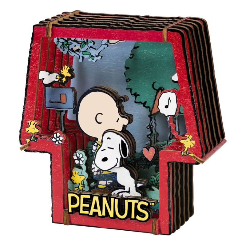 Peanuts Puremind Model Kit Wooden Theater Healing Hug 1