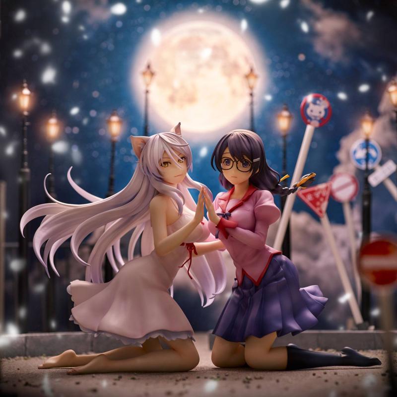 Nekomonogatari Monogatari Series PVC Statues Tsubasa Hanekawa Set (re-run) 19 cm