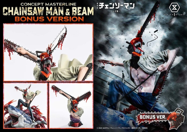 Chainsaw Man Concept Masterline Series Statue 1/6 Chainsaw Man & Beam Bonus Version 73 cm 2