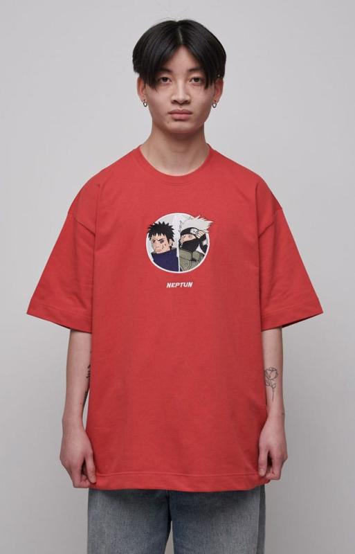 Naruto Shippuden T-Shirt Graphic Red Size L