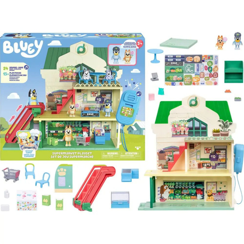 Bluey Mini Figure Playset Bluey Let's Play Chef Supermarket 13