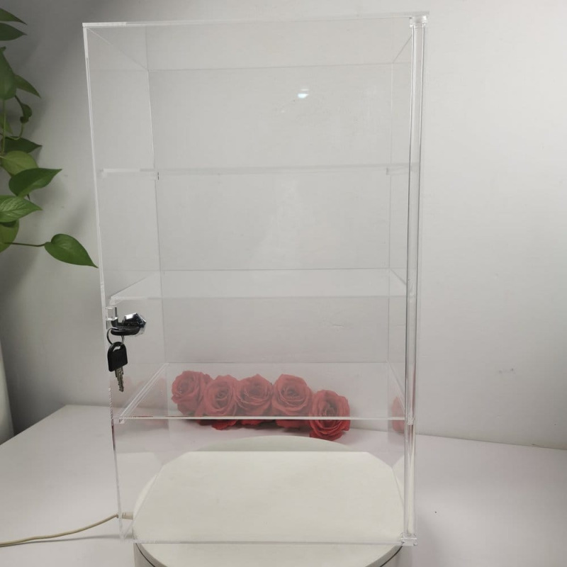 Evoretro 4-Tier Locking Acrylic Tiered Countertop Showcase Display Case 1