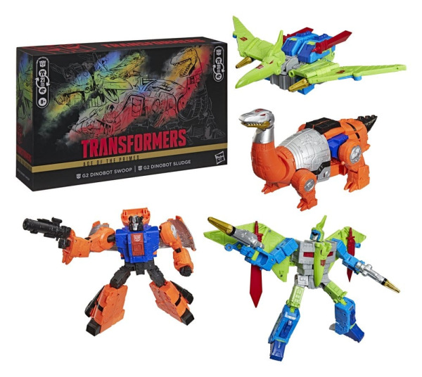 Transformers Age of the Primes Leader Class Action Figure 2-Pack G2 G2 Dinobot Swoop & G2 Dinobo 2