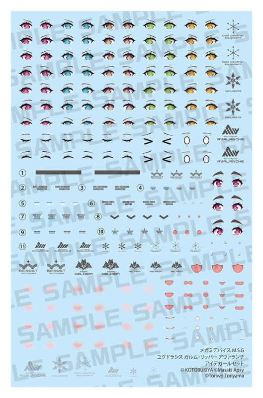 Megami Device M.S.G. Plastic Model Kit Yggdrasis Garm Ripper Avalanche Eye Decal Set