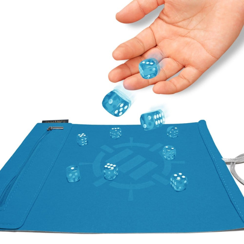 Enhance Tabletop Accessories Roll on a Scroll Dice and Rolling Mat Blue 2