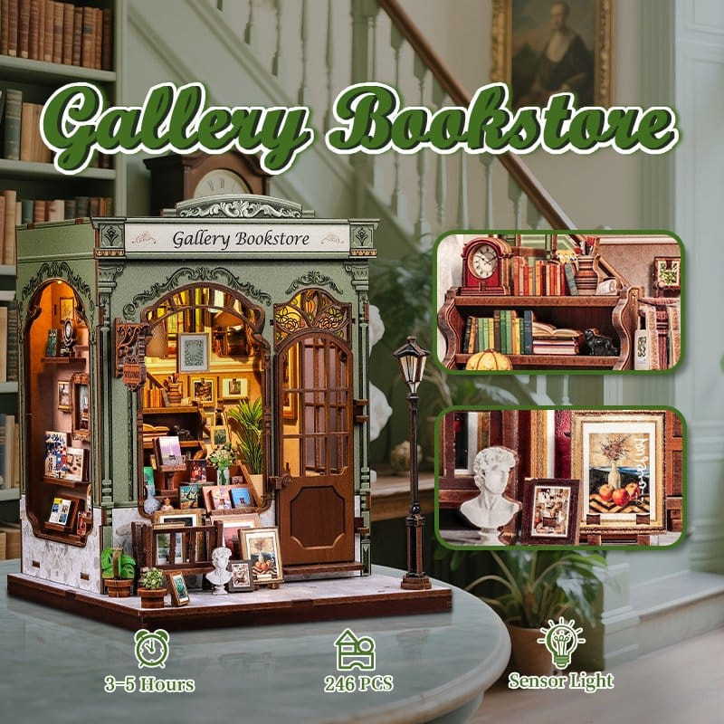 Miniature House Model Kit Gallery Bookstore 20 x 16 cm 8