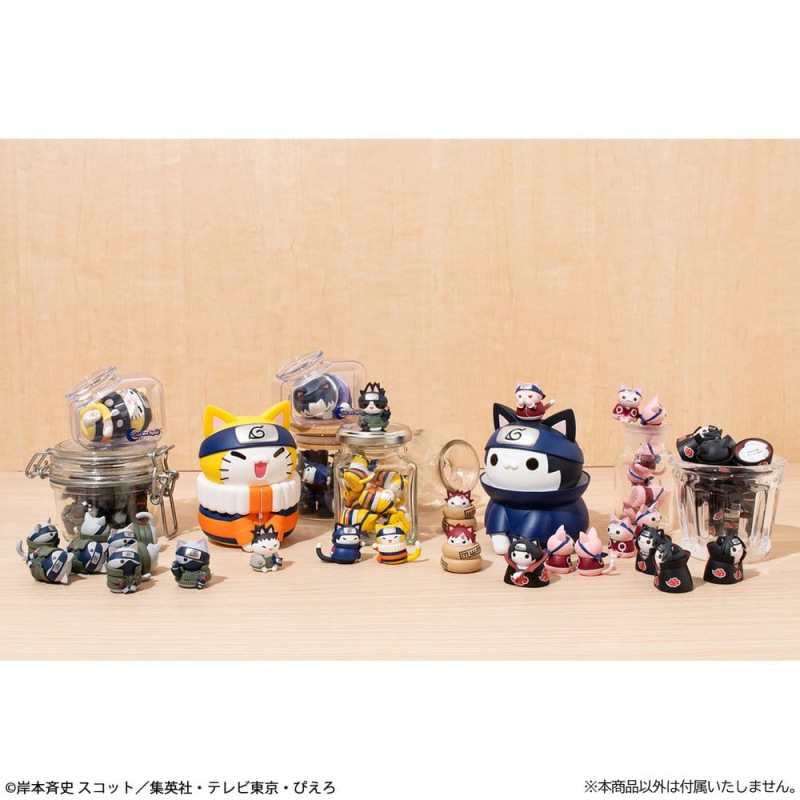 Naruto Mega Cat Project Minifigures 3 cm Nyaruto! Cats of Konoha Village Reboot Blind Box Display (8 9