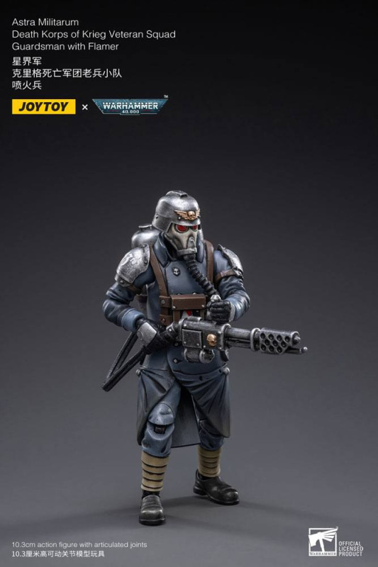 Warhammer 40k Action Figure 1/18 Death Korps of Krieg Veteran Squad Guardsman with Flamer 10 cm 2