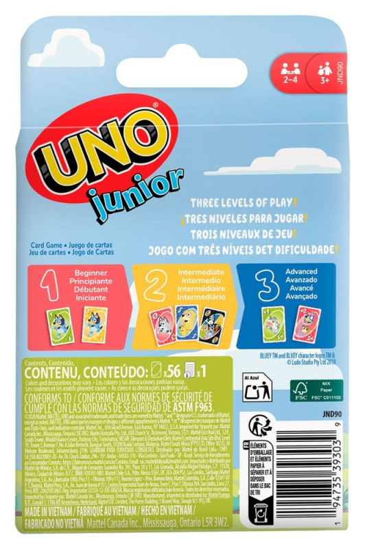 Bluey UNO Junior Card Game 5