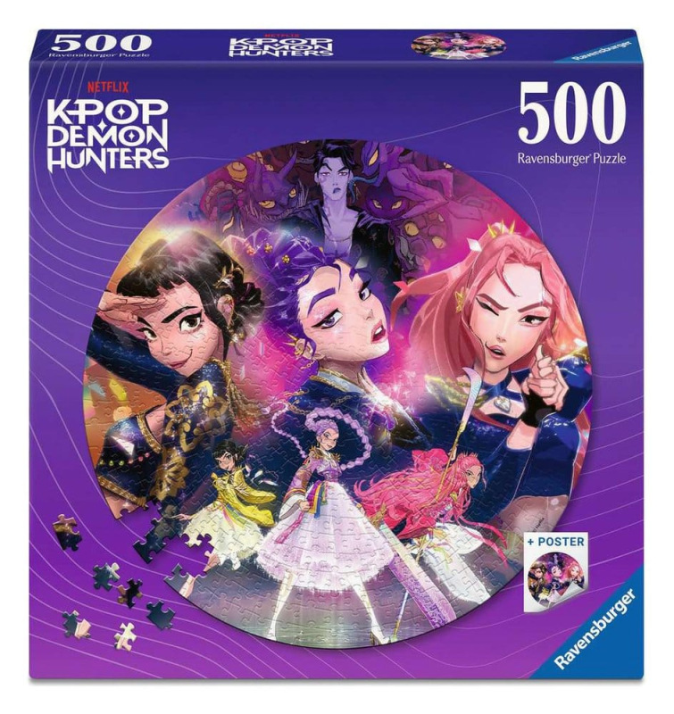 KPop Demon Hunters Round Jigsaw Puzzle For the fans! (500 Pieces)