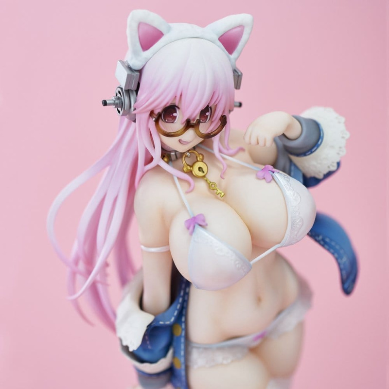 Super Sonico PVC Figure White Cat Ver. (Reissue) 27 cm 1