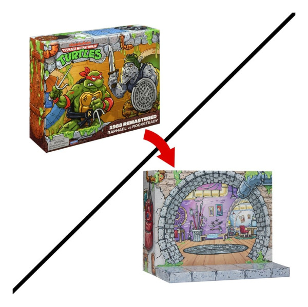 Teenage Mutant Ninja Turtles: Remastered Action Figures Raphael vs. Rocksteady 6