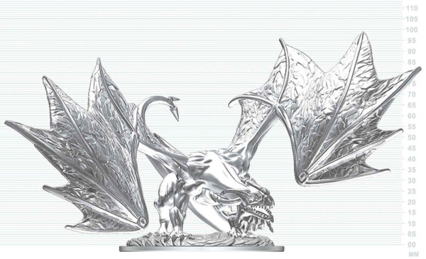 Dungeons & Dragons Nolzur's Marvelous Miniatures Unpainted Miniature Young Sapphire Dragon 20 cm