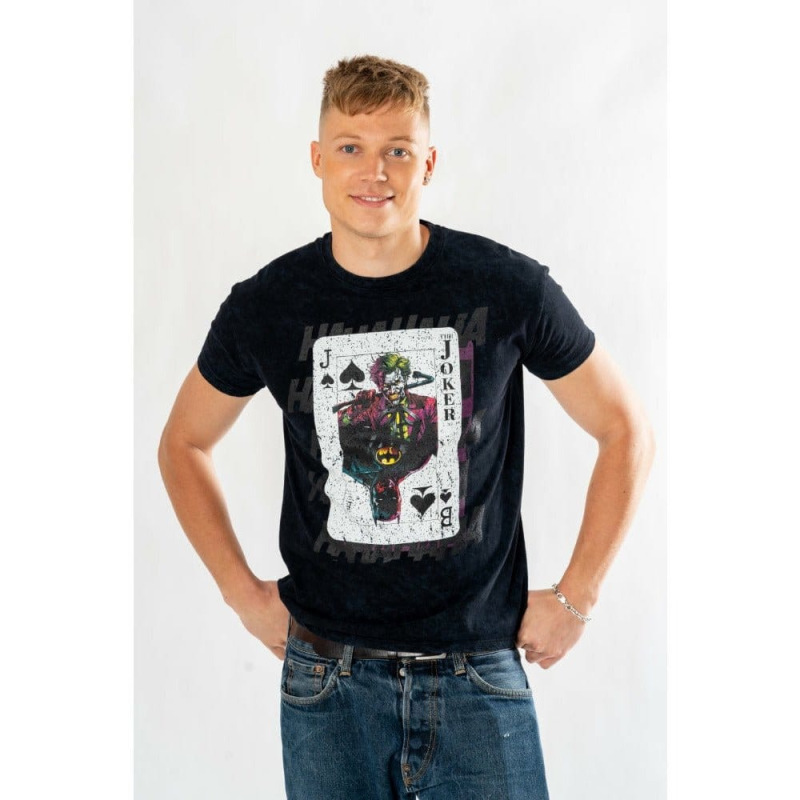 DC Comics T-Shirt The Joker Acid Wash Playing Card Size L 2