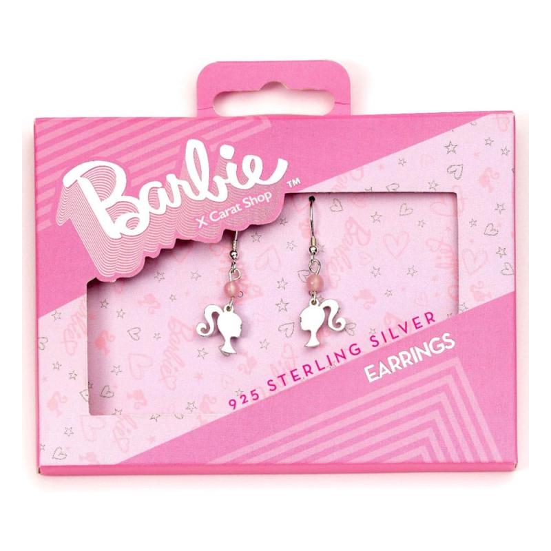 Barbie Drop Earrings Silhouette & Rose Quartz (Sterling Silver)