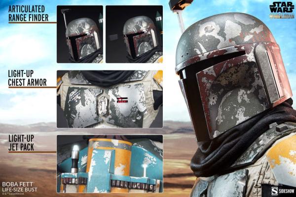Star Wars The Mandalorian: Boba Fett 81 cm Life-Size Bust - Sideshow Collectibles