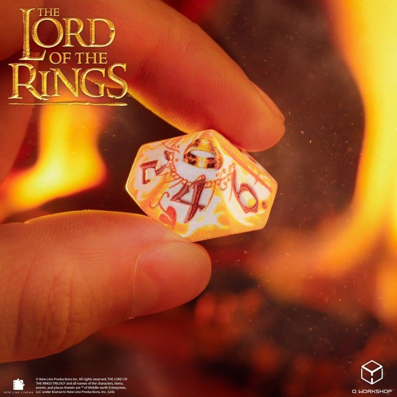 The Lord of the Rings Full Art Dice Set of 7 Ring-bearers (Whitefire Radiance) 6