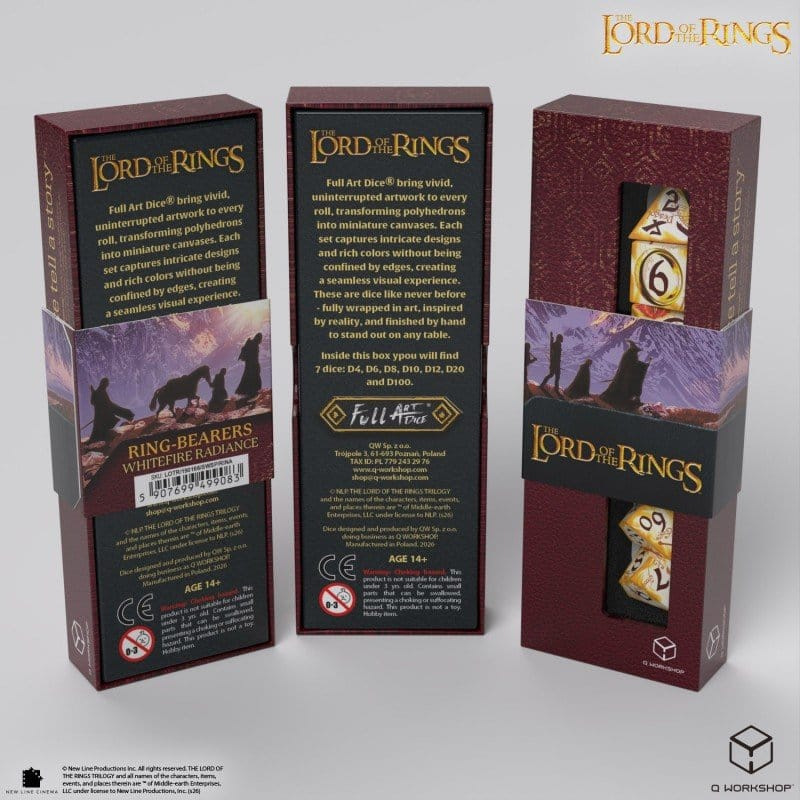The Lord of the Rings Full Art Dice Set of 7 Ring-bearers (Whitefire Radiance) 4