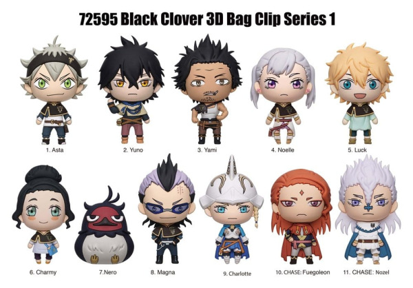 Black Clover 3D Foam Bag Clips Serie 1 Display (24) 1