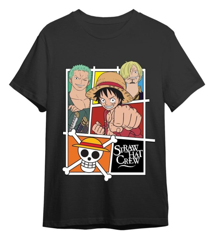 One Piece T-Shirt Straw Hat Crew Grey Size M 1