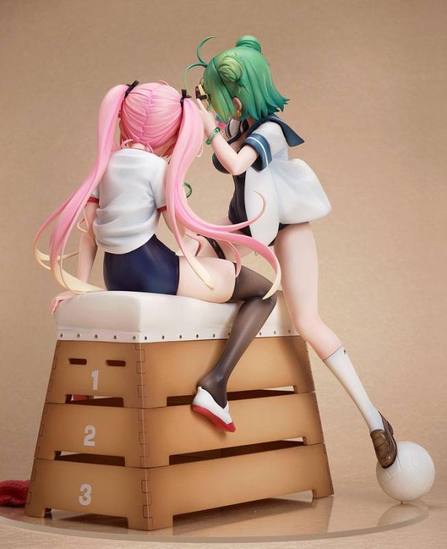 Poyoyon Rock Artwork Collection PVC Statue 1/5.5 Midori & Pink Sukumizu 28 cm