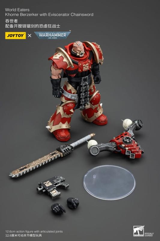 Warhammer 40k Action Figure 1/18 World Eaters Khorne Berzerker with Eviscerator Chainsword 13 cm