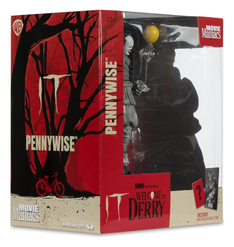It Welcome to Derry Movie Maniacs Figure Pennywise (Black & White) 16 cm 6