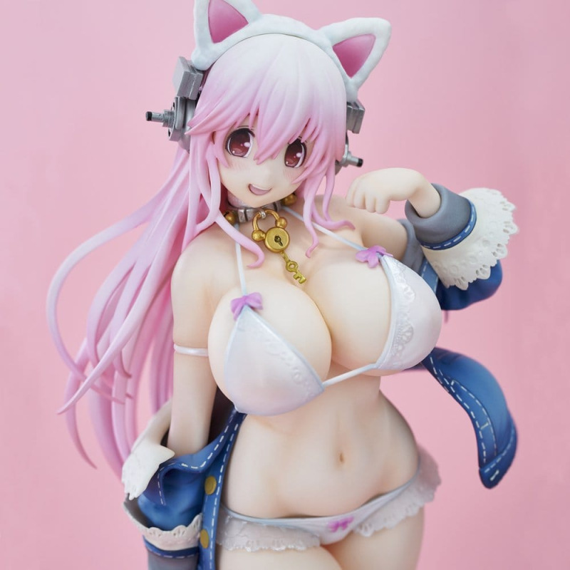 Super Sonico PVC Figure White Cat Ver. (Reissue) 27 cm 6