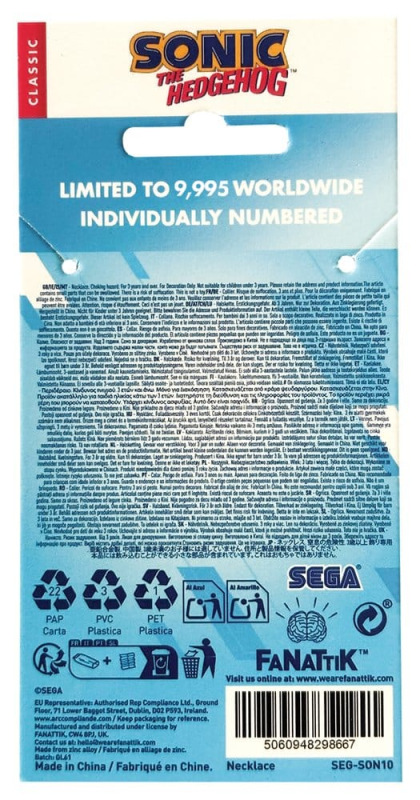 Sonic - The Hedgehog Necklace with Pendant Ring 2