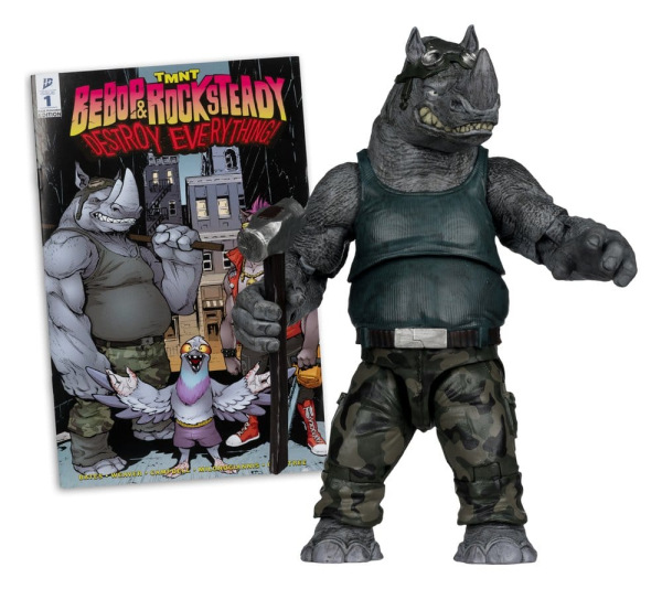 Teenage Mutant Ninja Turtles Page Punchers Action Figure Rocksteady 17 cm 1