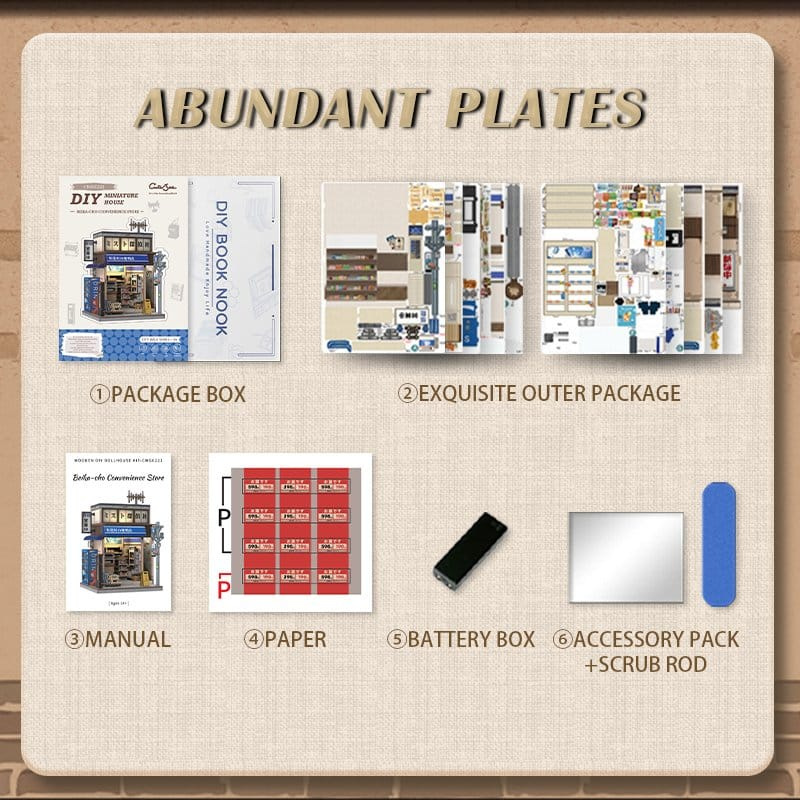 Miniature House Model Kit Beika-cho Convenience Store 22 x 15 cm 8
