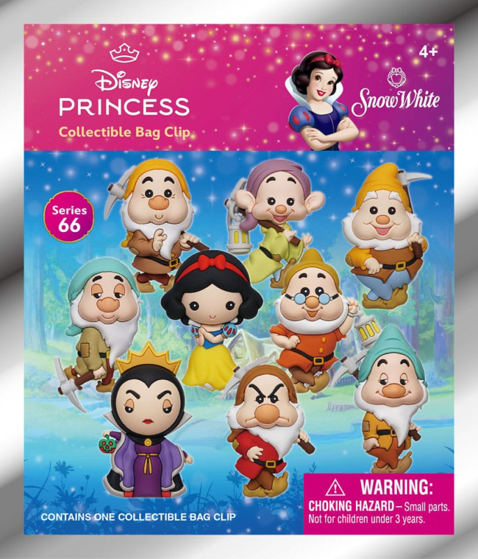 Snow White 3D PVC Bag Clips Classic Series 66 Display (24) 2