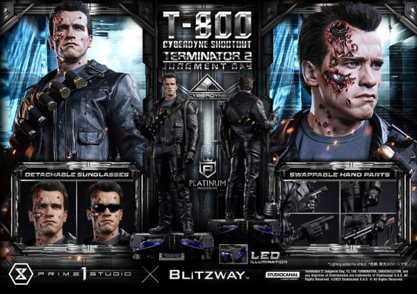 Terminator 2 Platimum Masterline Series Statue 1/3 T-800 Cyberdyne Shootout 74 cm 5