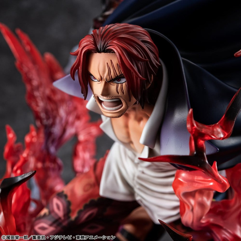 One Piece P.O.P SA-MAXIMUM PVC Statue Leader of Red Hair Pirates Red-Haired Shanks Kamusari 25 cm 2