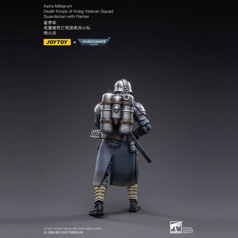 Warhammer 40k Action Figure 1/18 Death Korps of Krieg Veteran Squad Guardsman with Flamer 10 cm 6