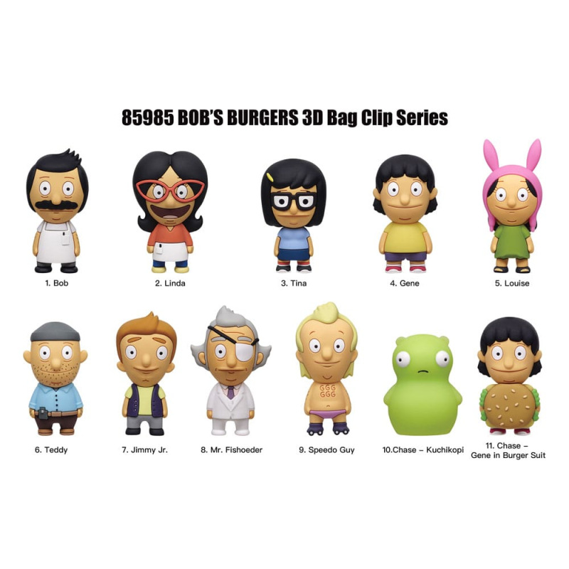 Bob's Burgers 3D Foam Bag Clips Series 1 Display (24) 2