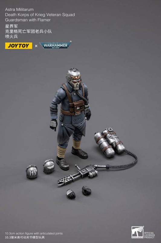 Warhammer 40k Action Figure 1/18 Death Korps of Krieg Veteran Squad Guardsman with Flamer 10 cm 4