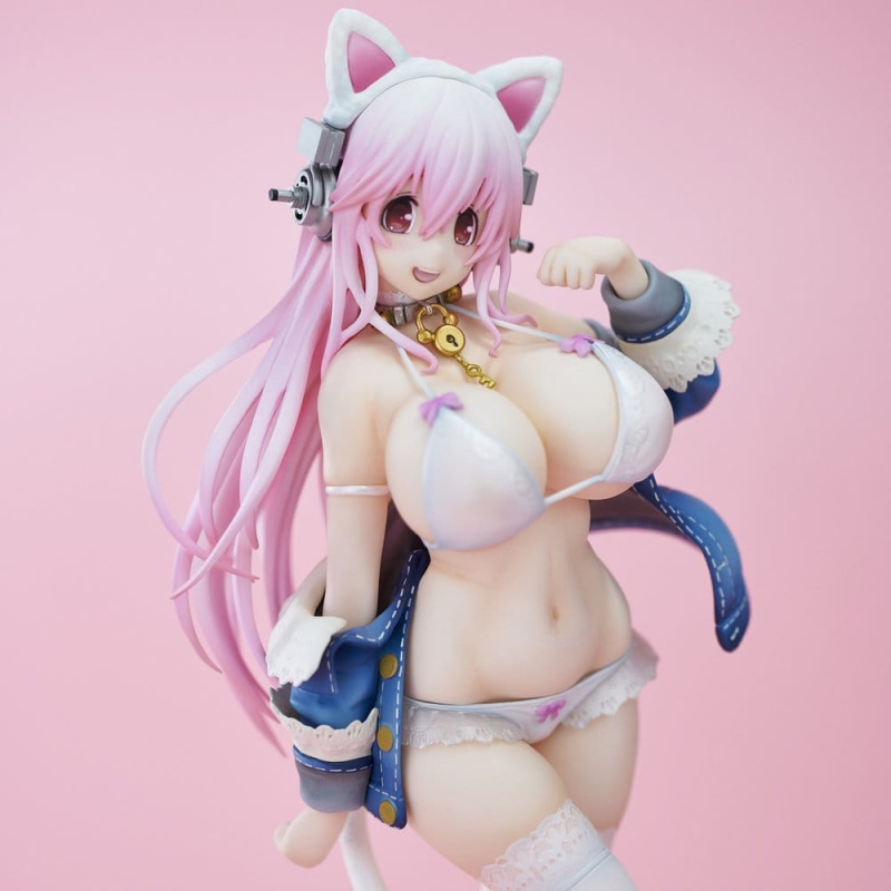 Super Sonico PVC Figure White Cat Ver. (Reissue) 27 cm 5