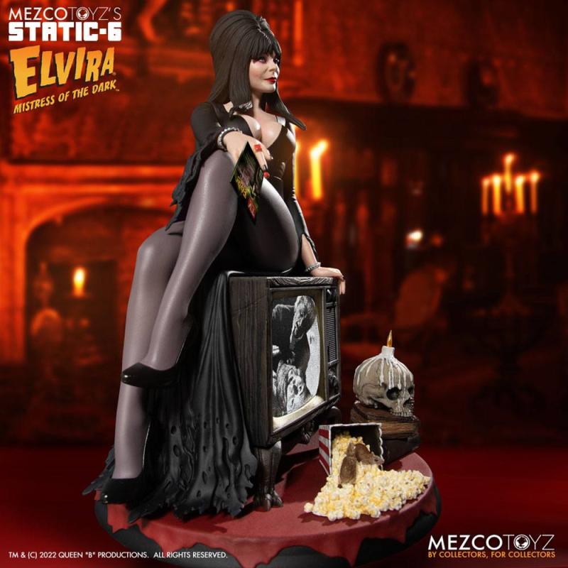 Elvira Mistress of the Dark: Elvira 1/6 Static-6 PVC Statue - Mezco Toys
