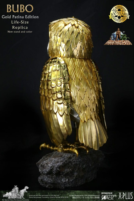 Clash of the Titans Statue Ray Harryhausens Bubo Gold Patina Edition Deluxe Ver. 34 cm 3