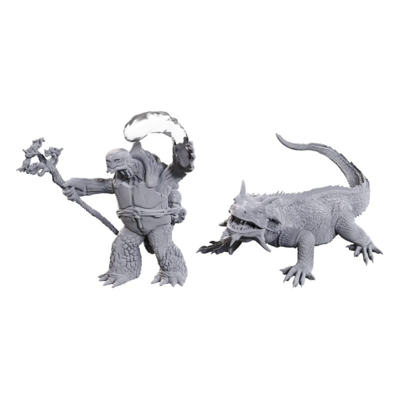 D&D Nolzur's Marvelous Miniatures Unpainted Miniatures Tortle Druid & Wild Shape Giant Lizard