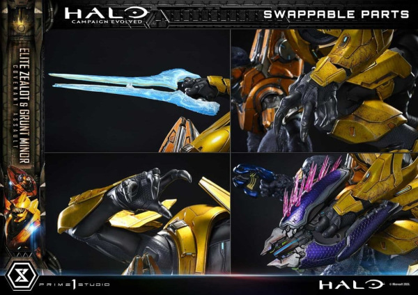 Halo: Campaign Evolved Ultimate Premium Masterline Series Statue 1/4 Elite Zealot & Grunt Minor: Cov 6